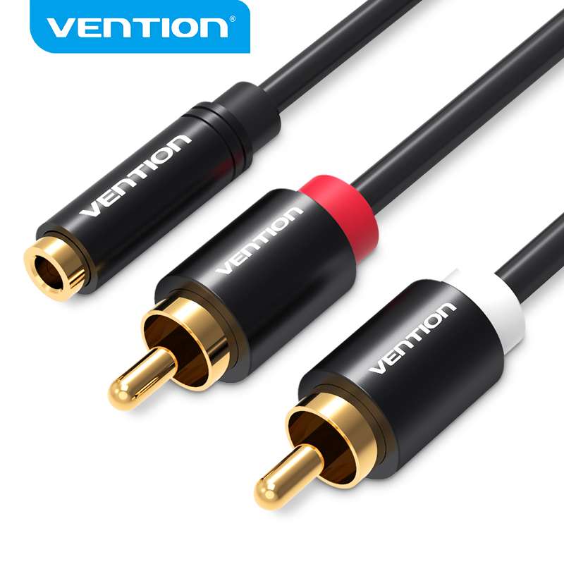 Home Cinema Solution - เวนชั่นแจ็ค 3.5 มม. หญิงถึง 2RCA ชายอะแดปเตอร์เสียงสำหรับเครื่องขยายเสียงทีวีโฮมเธียเตอร์แล็ปท็อปแจ็ค