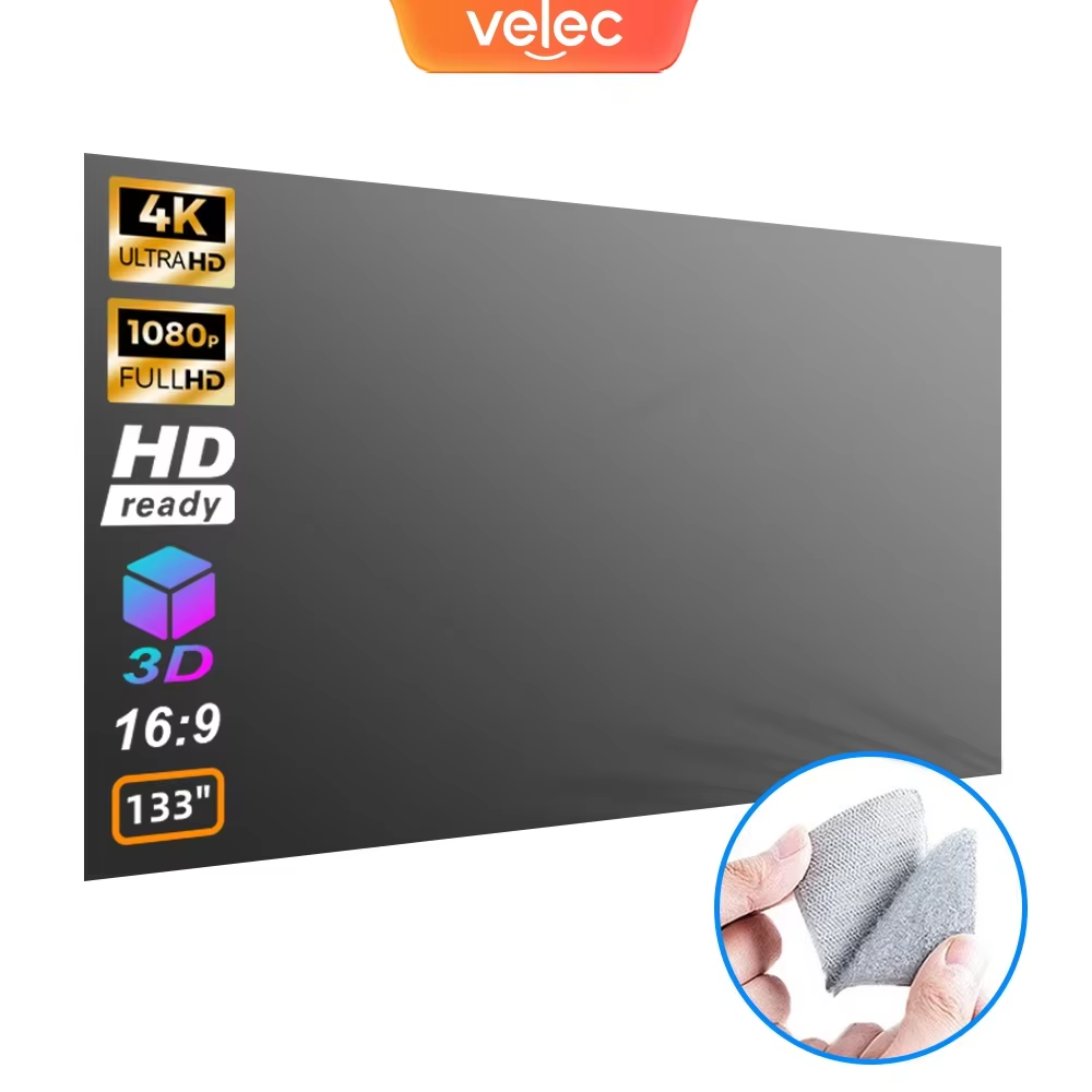 Projector Screen 100 Inch - หน้าจอโปรเจคเตอร์อเนกประสงค์ 80/100/120 นิ้วแบบพกพาขาตั้งพับได้ไร้รอยยับติดตั้งได้อย่างรวดเร็วสำหรับบ้านอุปกรณ์เสริมภาพยนตร์กลางแจ้ง