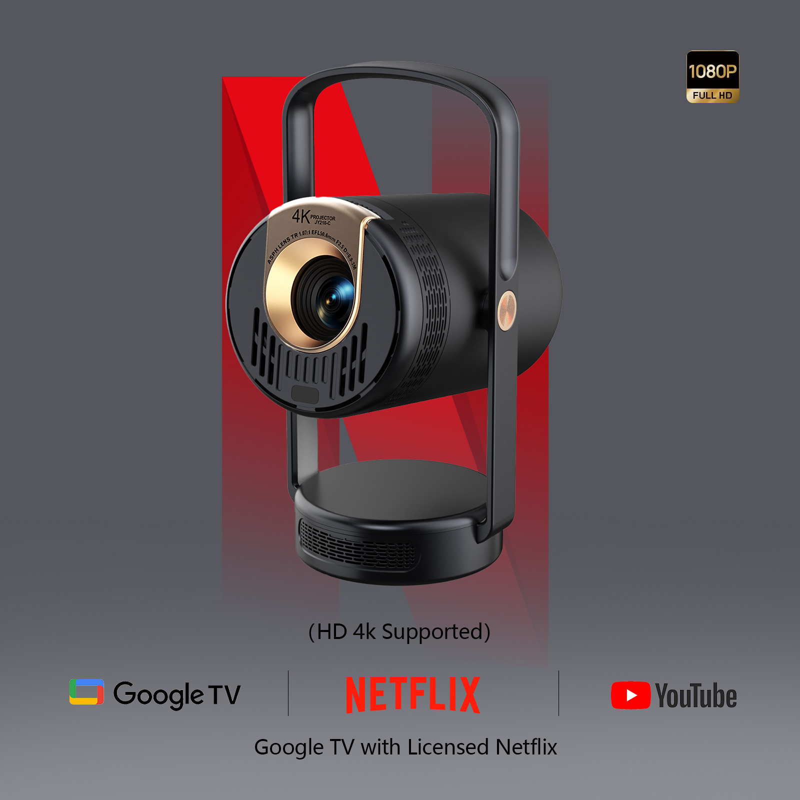 Home Cinema Entertainment - โปรเจคเตอร์พกพาอัจฉริยะรุ่นใหม่ปี 2026 รองรับความละเอียด 1080P Full HD
