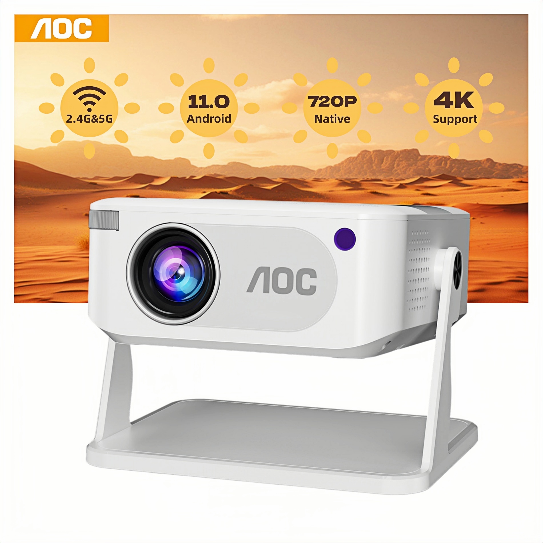 Home Cinema Entertainment - โปรเจคเตอร์พกพา AOC HA109-PRO ความละเอียดเนทีฟ 720P 200