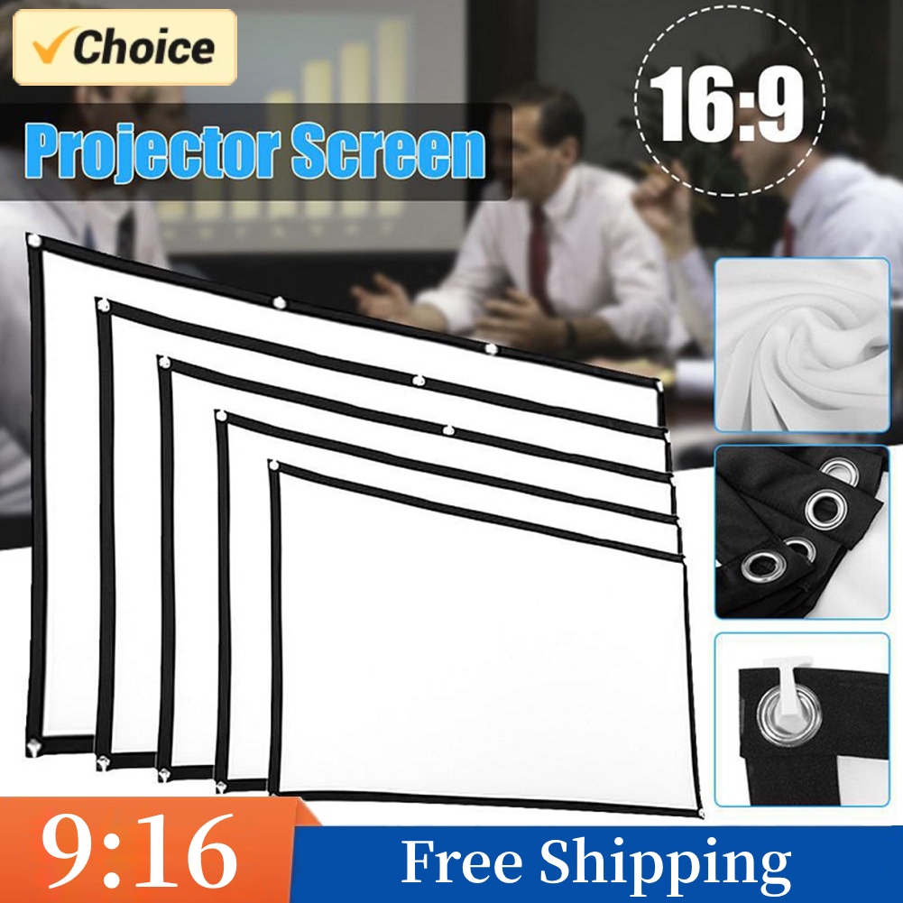 Projector Screen 100 Inch - ม่านฉายโปรเจคเตอร์หน้าจอโปรเจคเตอร์แบบพกพาขนาด60 72 84 100 120 150นิ้ว16:9สำหรับกลางแจ้งในบ้านออฟฟิศ
