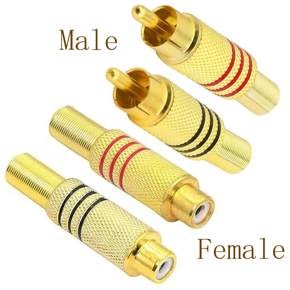 Home Cinema Solution - ปลั๊ก RCA 4 ชิ้น ชุบทอง แบบเชื่อมต่อชนิดบัดกรี