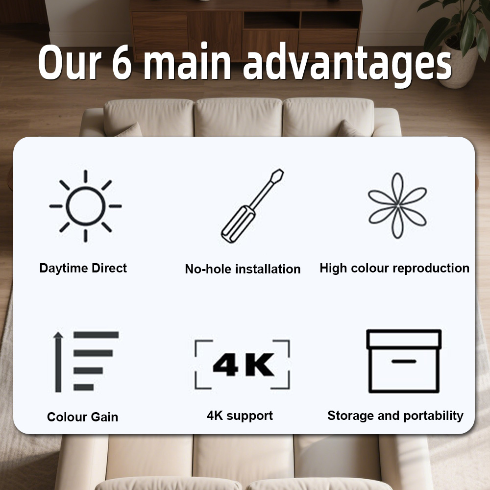 หน้าจอโปรเจคเตอร์อเนกประสงค์ 8 - Projector Screen 100 Inch บทวิจารณ์และราคา