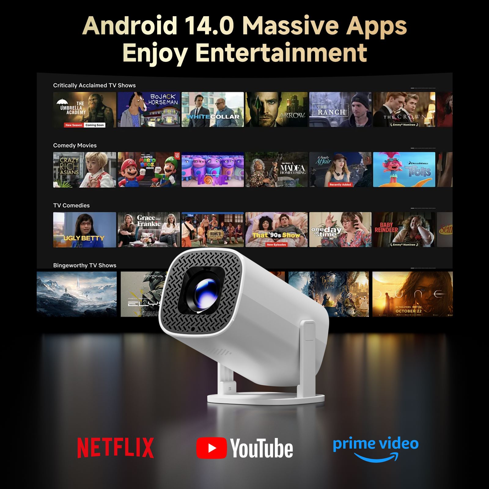 HONGTOP P30PRO สมาร์ทมินิโปรเจ - Home Cinema Entertainment บทวิจารณ์และราคา