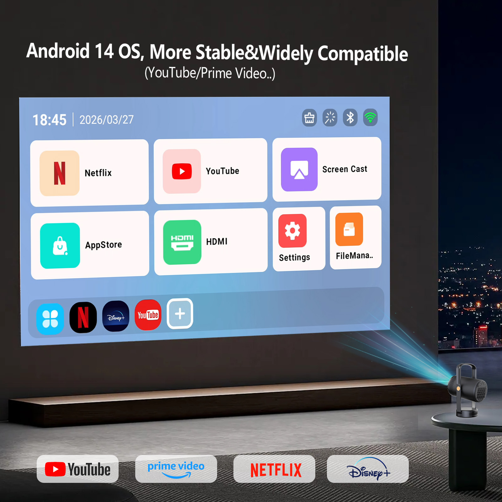 โปรเจคเตอร์พกพาอัจฉริยะรุ่นใหม - Home Cinema Entertainment บทวิจารณ์และราคา