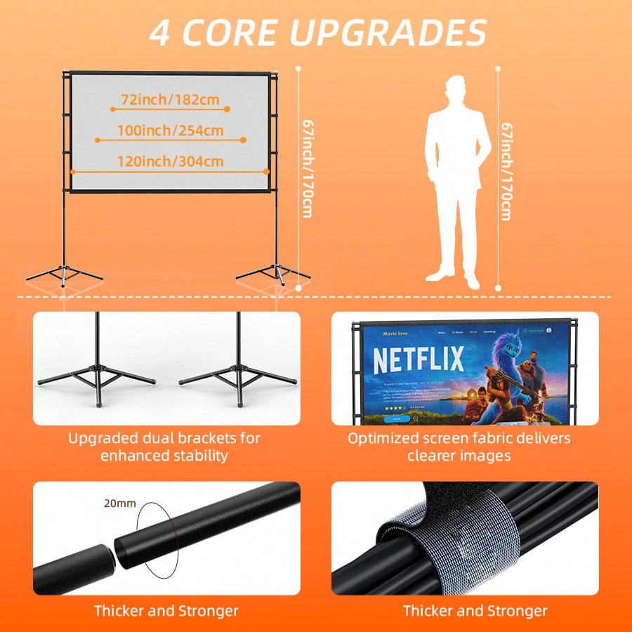XBJ 100 นิ้ว 4K อัลตร้าเอชดีหน - Projector Screen 100 Inch บทวิจารณ์และราคา