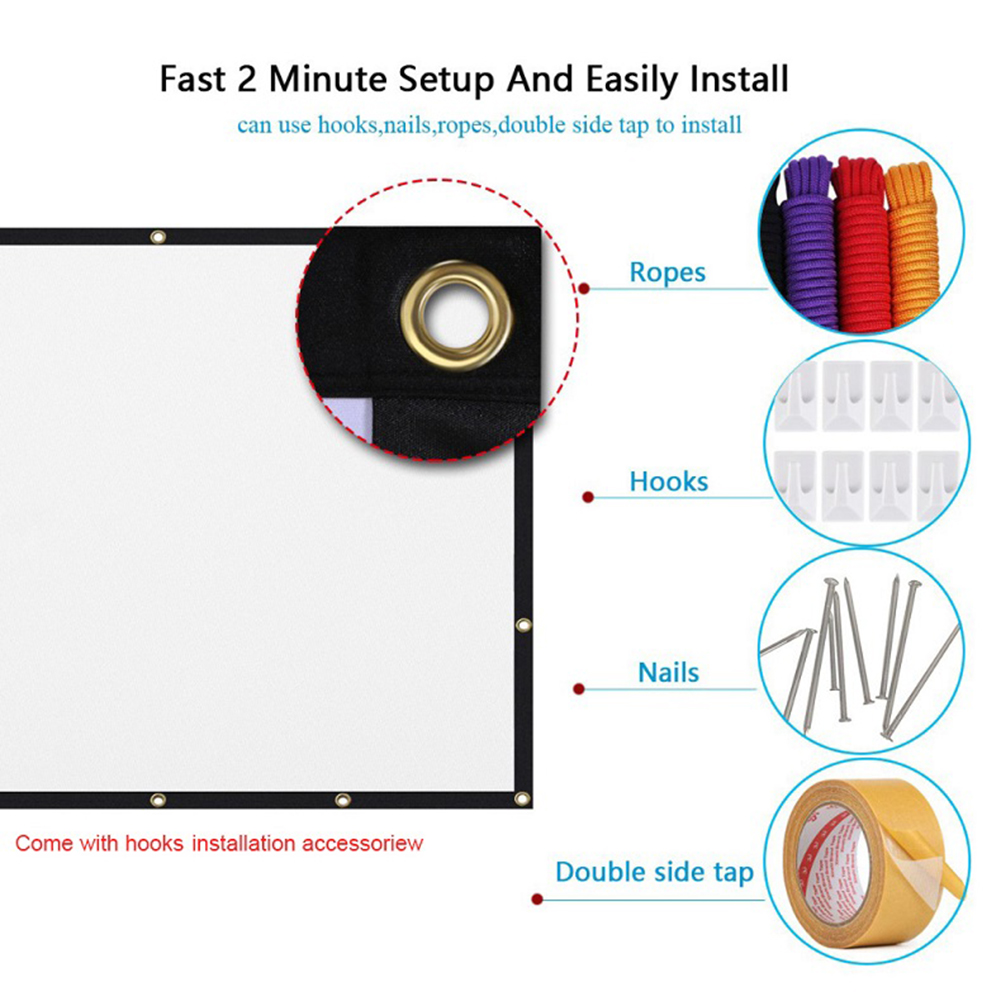 ม่านฉายโปรเจคเตอร์หน้าจอโปรเจค - Projector Screen 100 Inch บทวิจารณ์และราคา