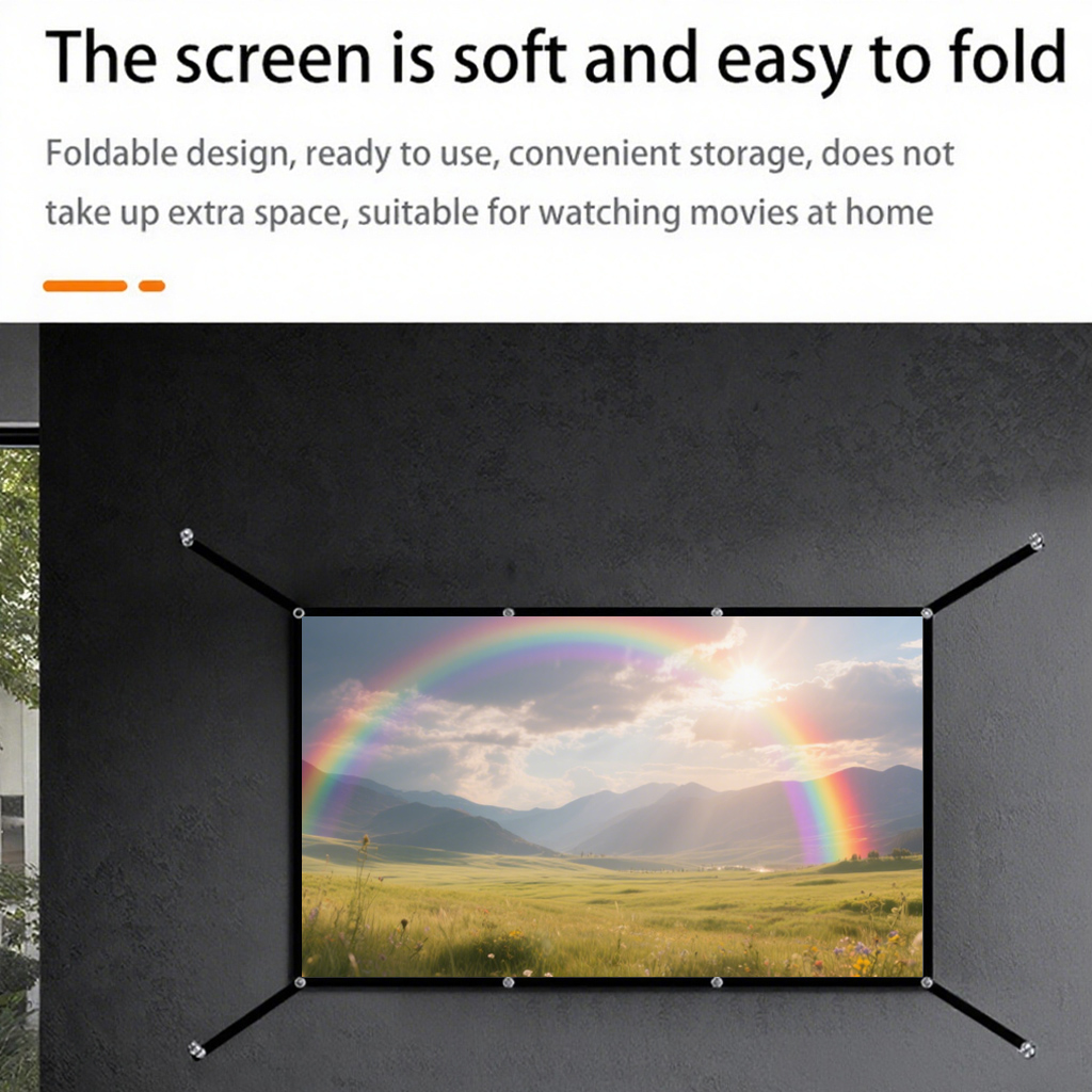 16:9 หน้าจอสีขาวแบบพับได้แบบพก - Projector Screen 100 Inch บทวิจารณ์และราคา