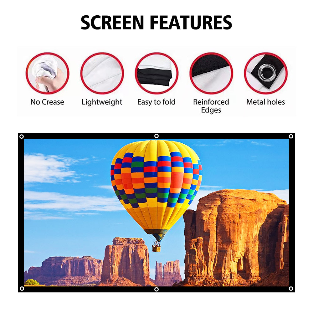 ThundeaL 16:9 100 120 150 นิ้ว - Projector Screen 100 Inch บทวิจารณ์และราคา