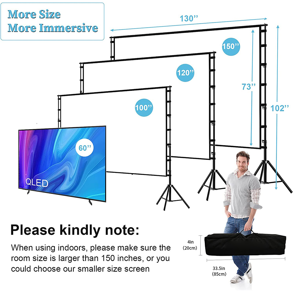 Veidadz หน้าจอโปรเจคเตอร์พร้อม - Projector Screen 100 Inch บทวิจารณ์และราคา