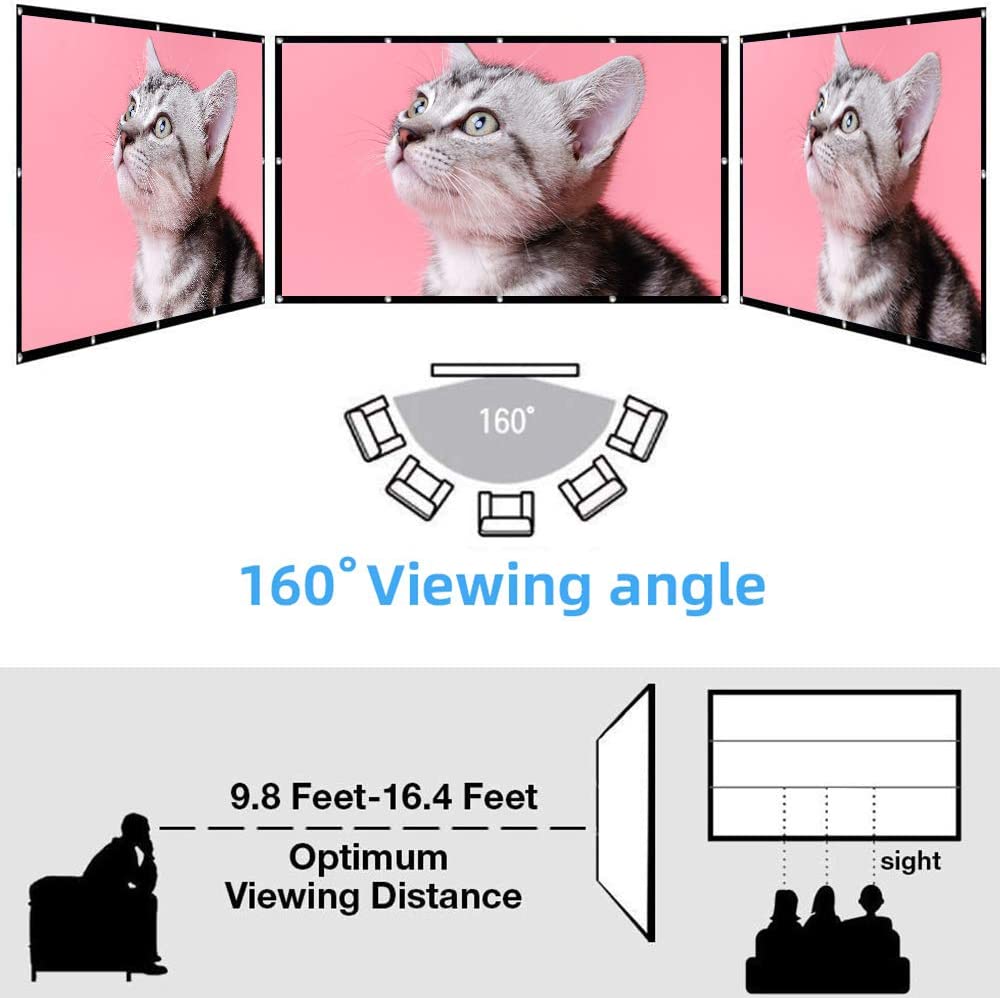 VEIDADZ 60-200 นิ้วแบบพกพาโปรเ - Projector Screen 100 Inch บทวิจารณ์และราคา