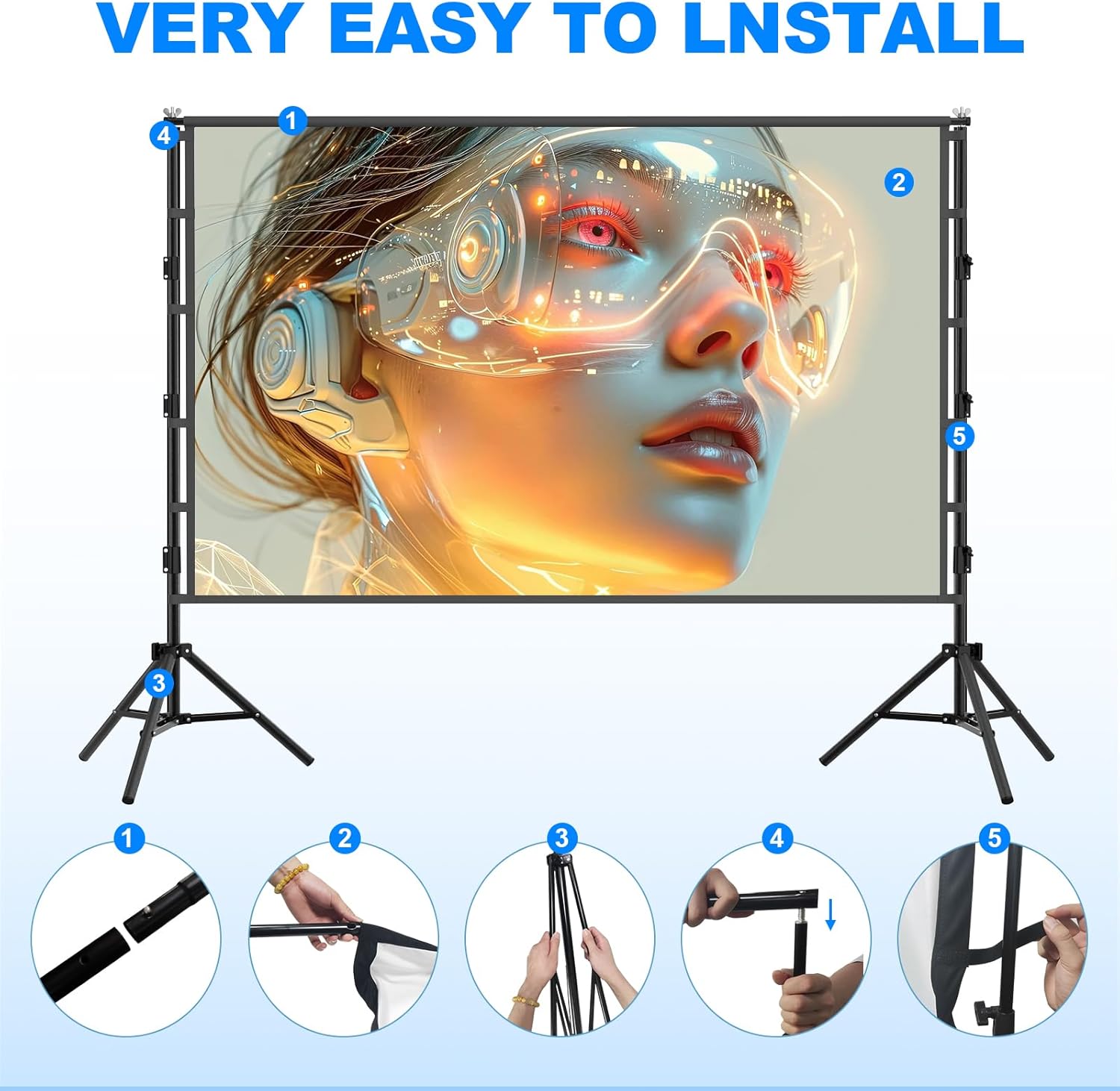 VEIDADZ จอโปรเจคเตอร์พร้อมขาตั - Projector Screen 100 Inch บทวิจารณ์และราคา